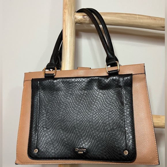 Dune London Bags Dune Two Toned Neutral Vegan Leather Satchel Bag Poshmark